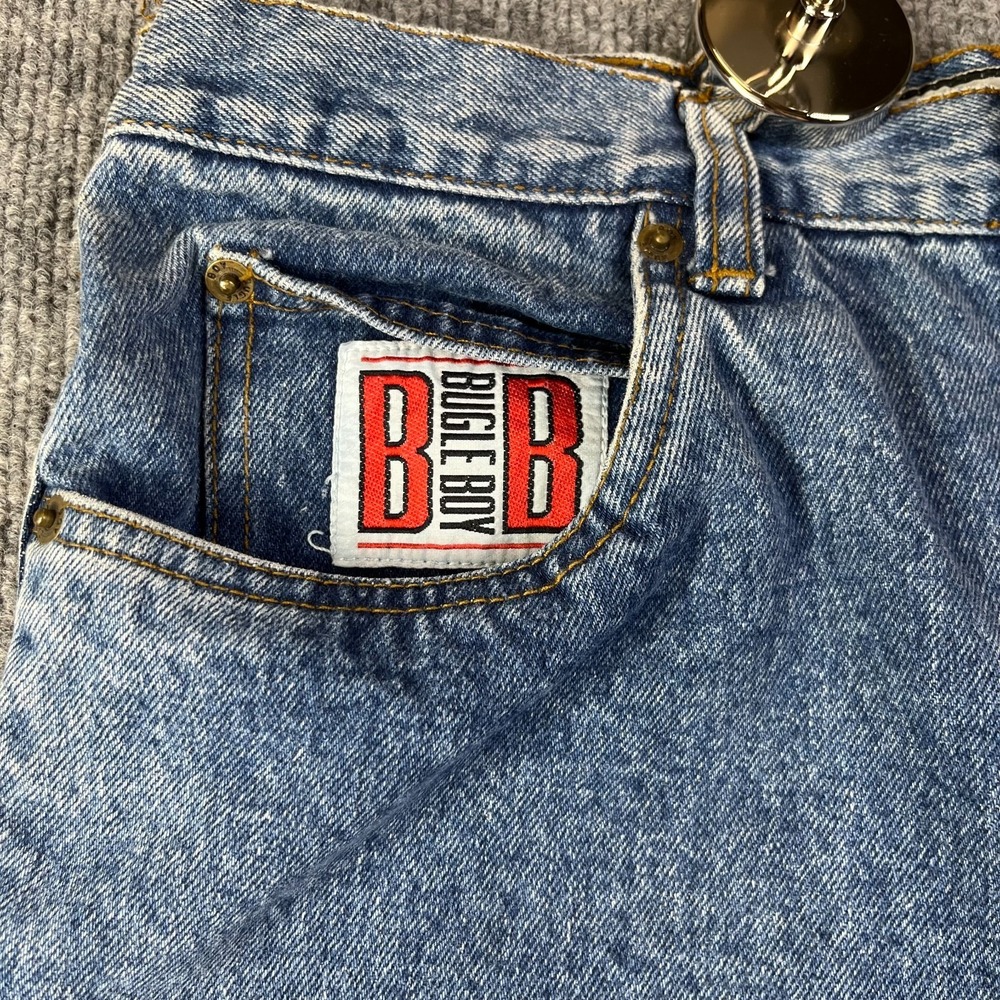 Vintage Bugle Boy Gold Crest Jeans Mens Blue Denim Taper Fit Classic Y2K - 30X30 - Picture 7 of 14
